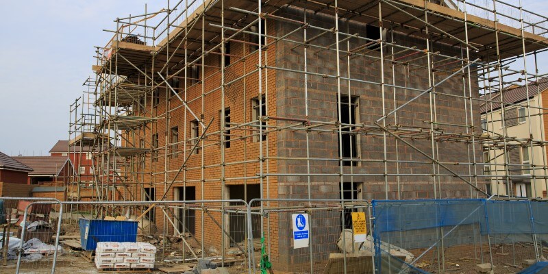 Scaffolding On New Estate Buildings