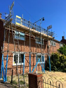 Solar panel scaffolding