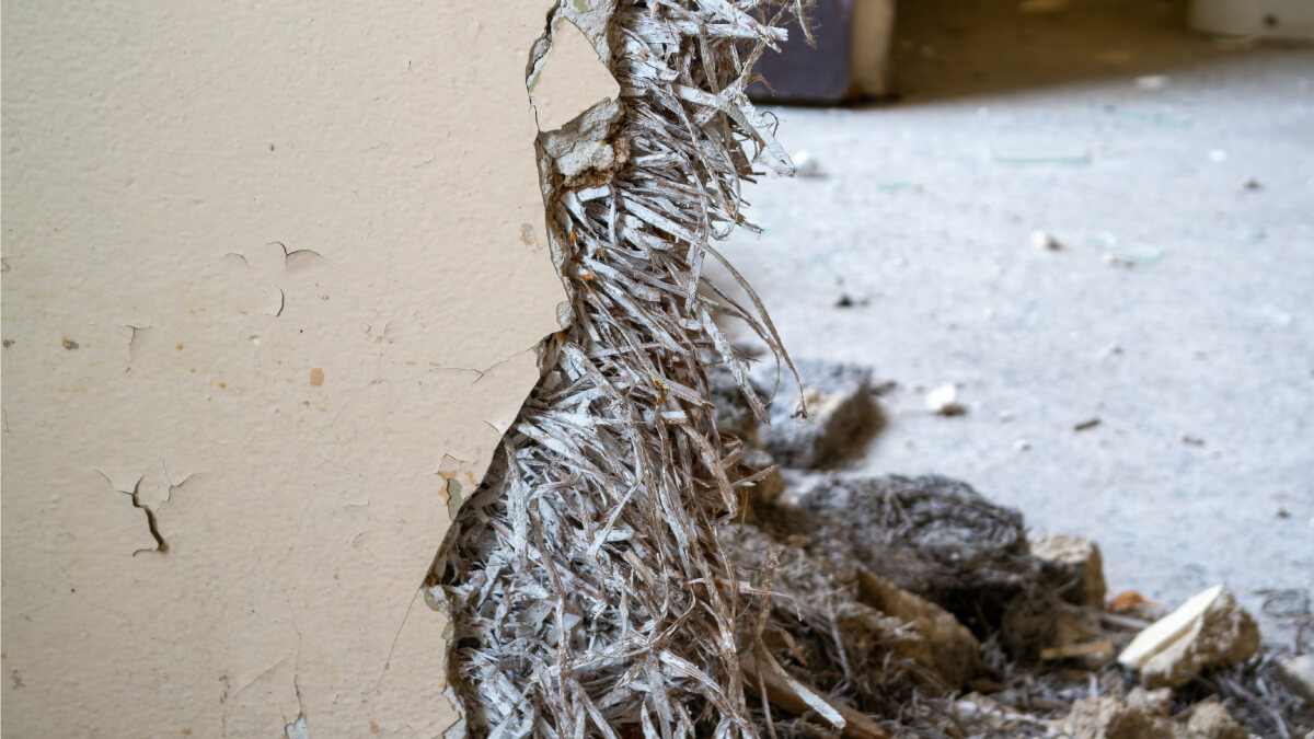 Asbestos within wall