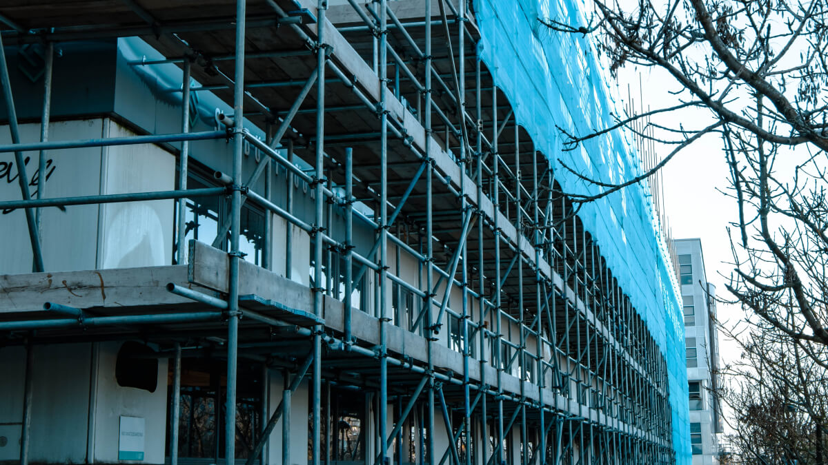 Scaffolding on building