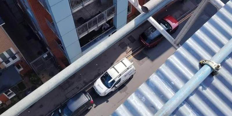 scaffolding from above