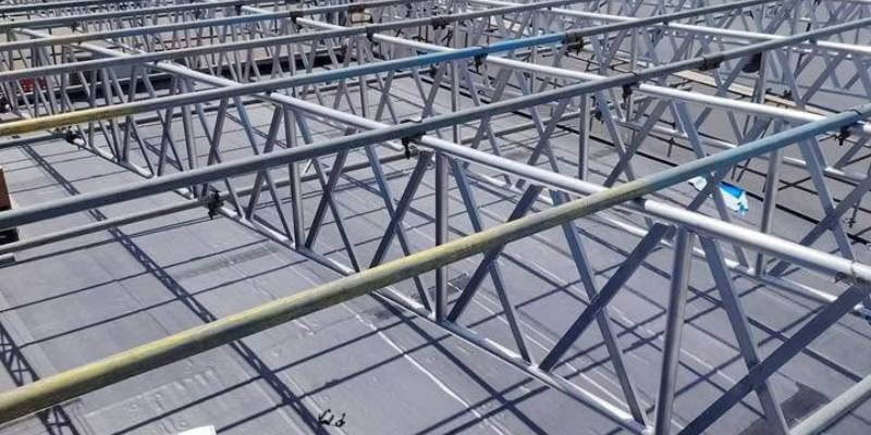 scaffolding on roof
